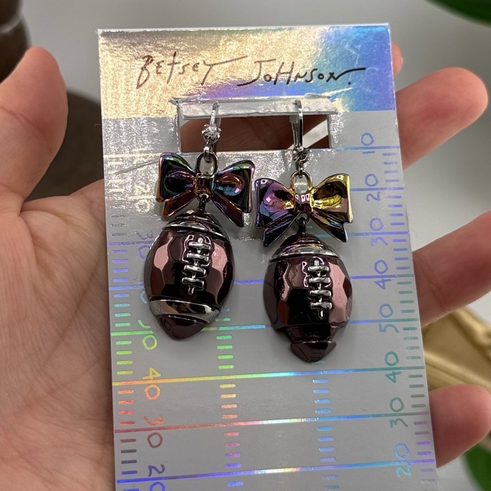 Betsey Johnson Touchdown Football Drop Earrings 🏈 - Picture 4 of 6